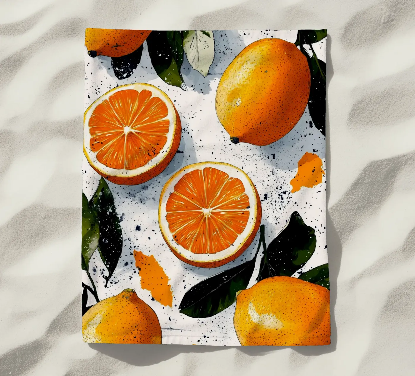 Oranges strandhanddoek van Justyna Jaszke JBJart