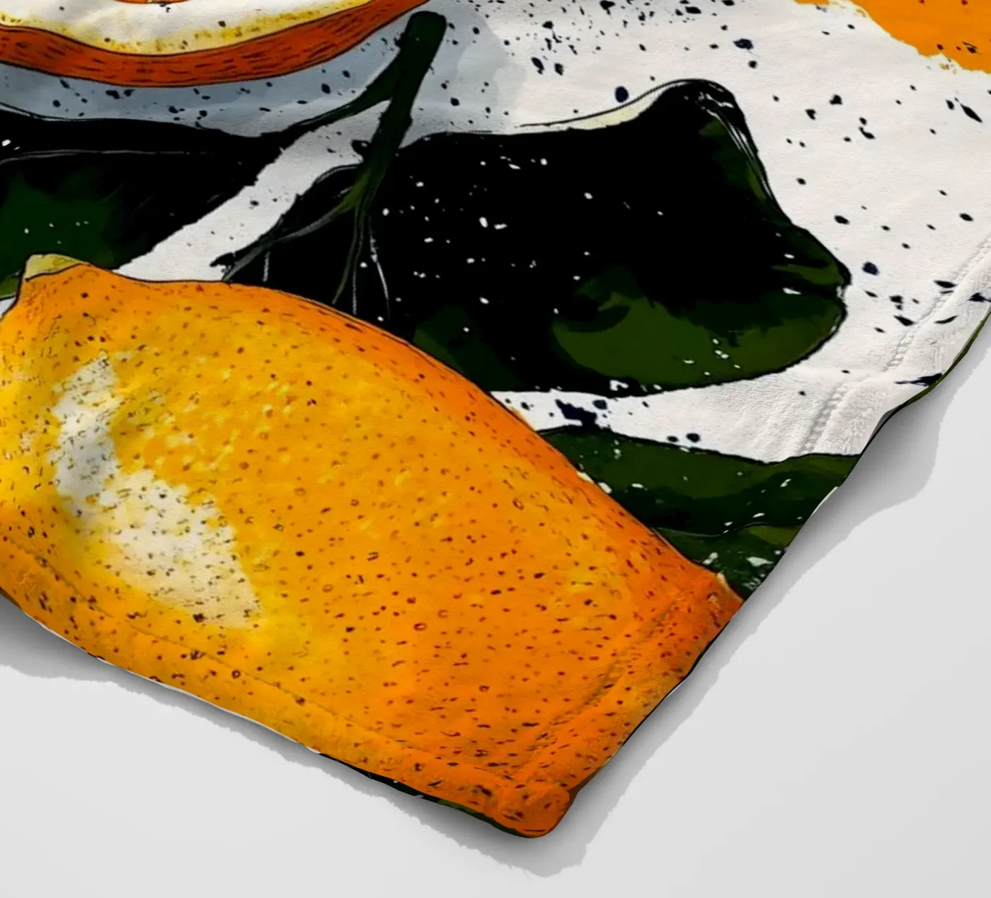 Orangen Fleecedecke von Justyna Jaszke JBJart