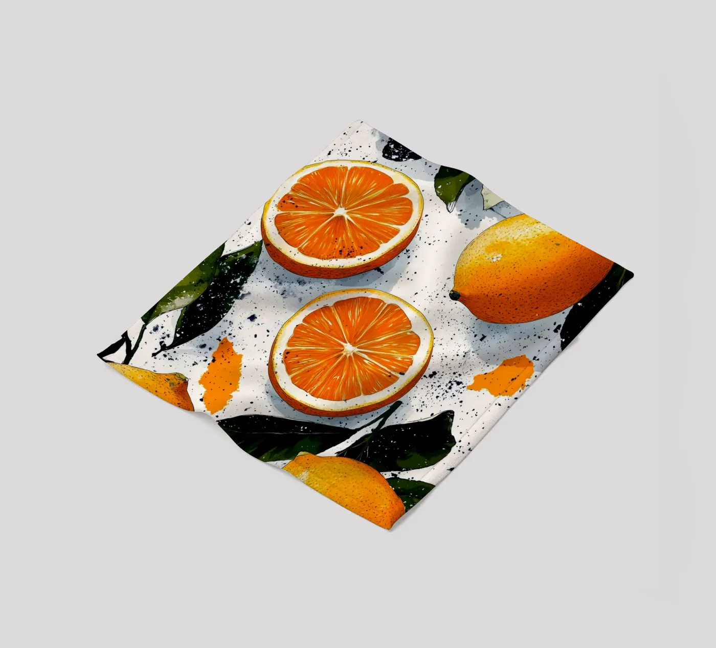 Orangen Fleecedecke von Justyna Jaszke JBJart