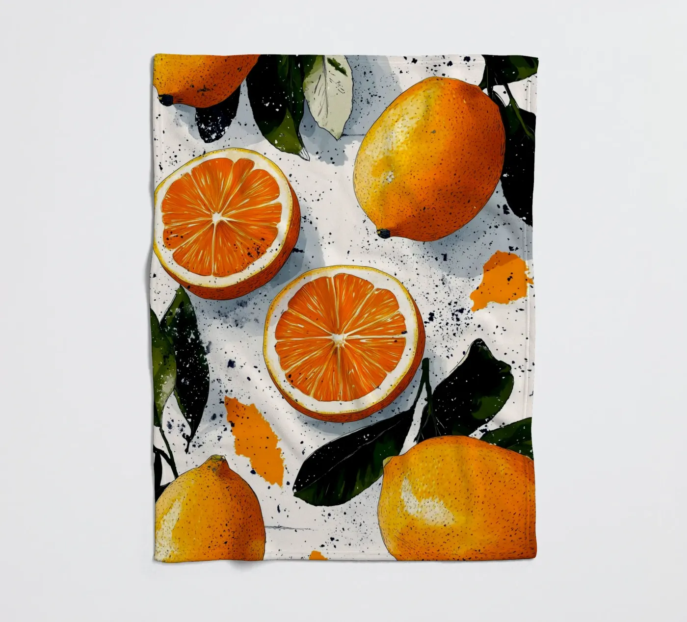 Orangen Fleecedecke von Justyna Jaszke JBJart