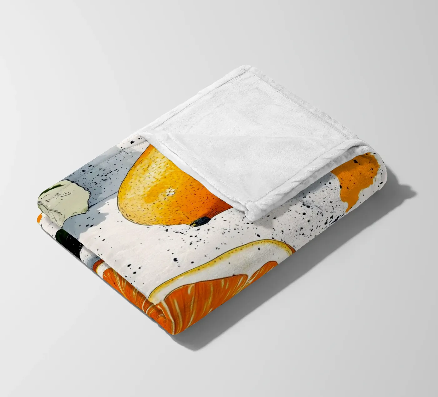 Oranges fleece blanket by Justyna Jaszke JBJart