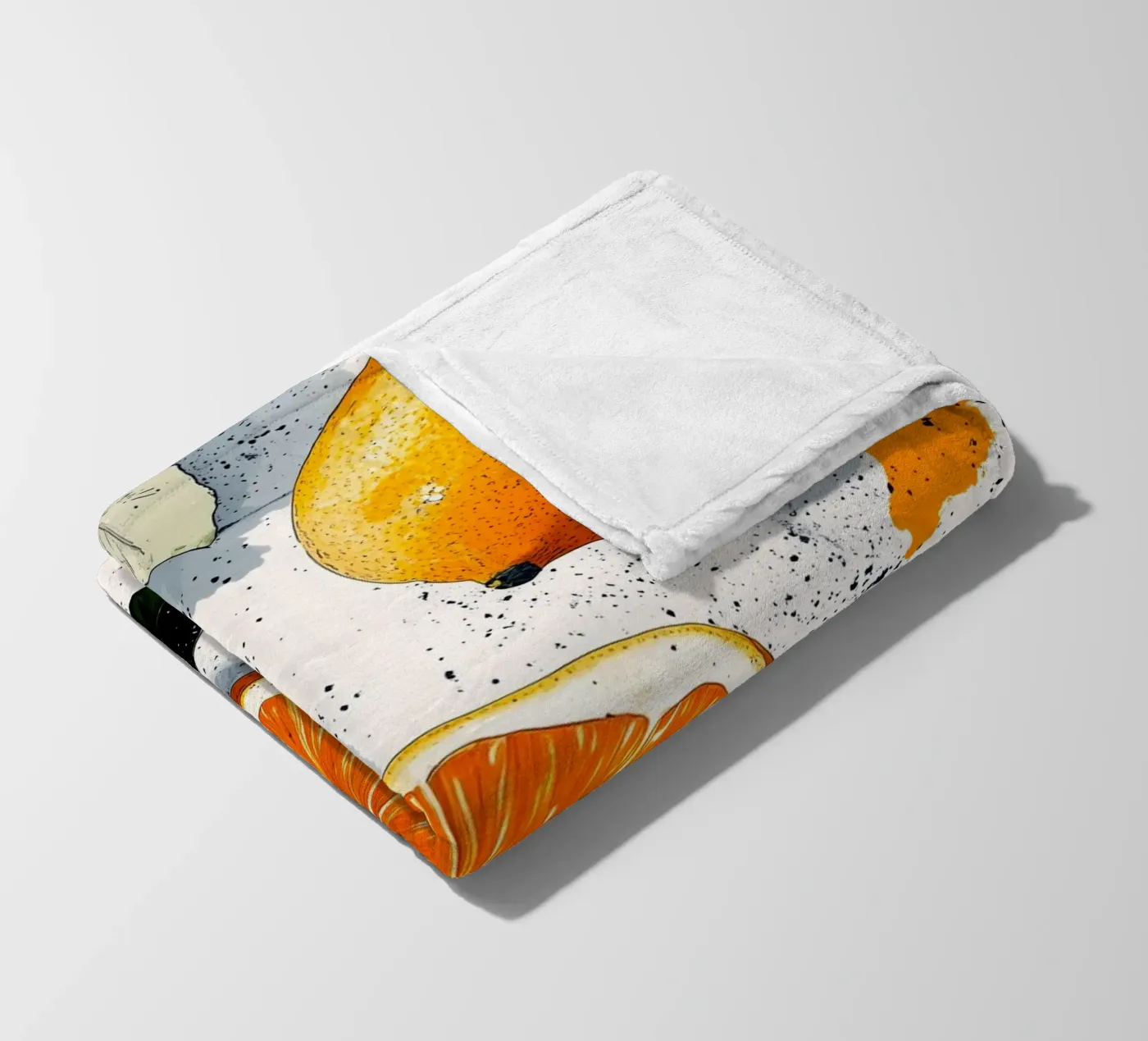 Oranges fleece blanket by Justyna Jaszke JBJart