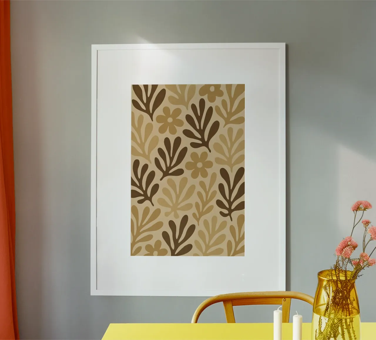 Natural Floral poster with wooden frame by Sunflower Soul Studio