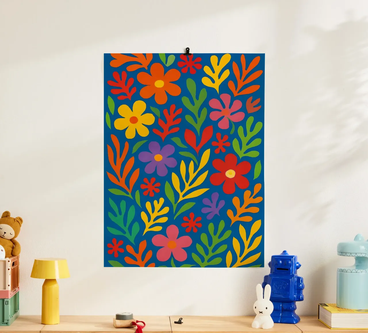 Happy Flowers poster with aluminum frame by Sunflower Soul Studio