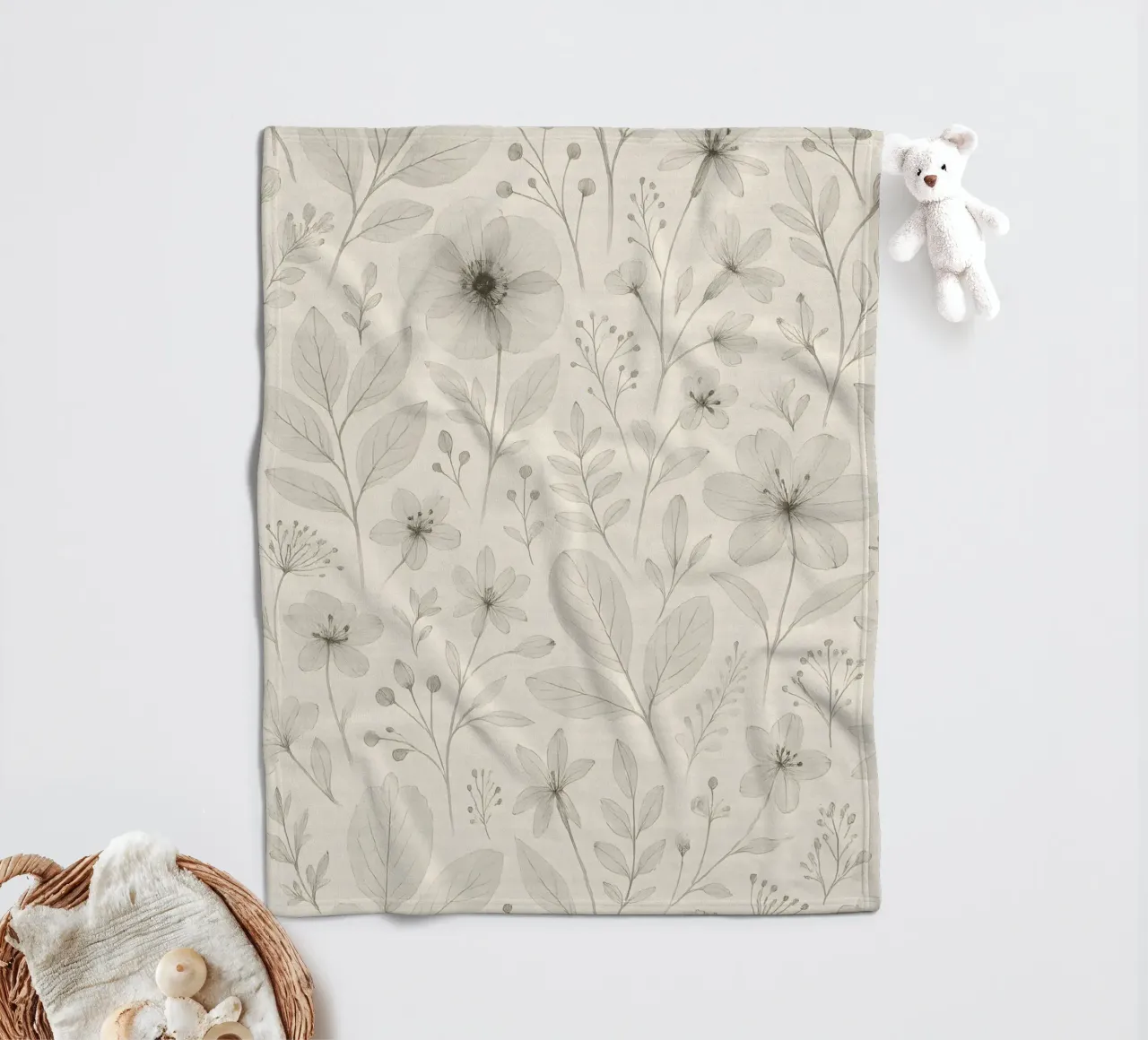 Botanical Pattern Fleecedecke von Sunflower Soul Studio