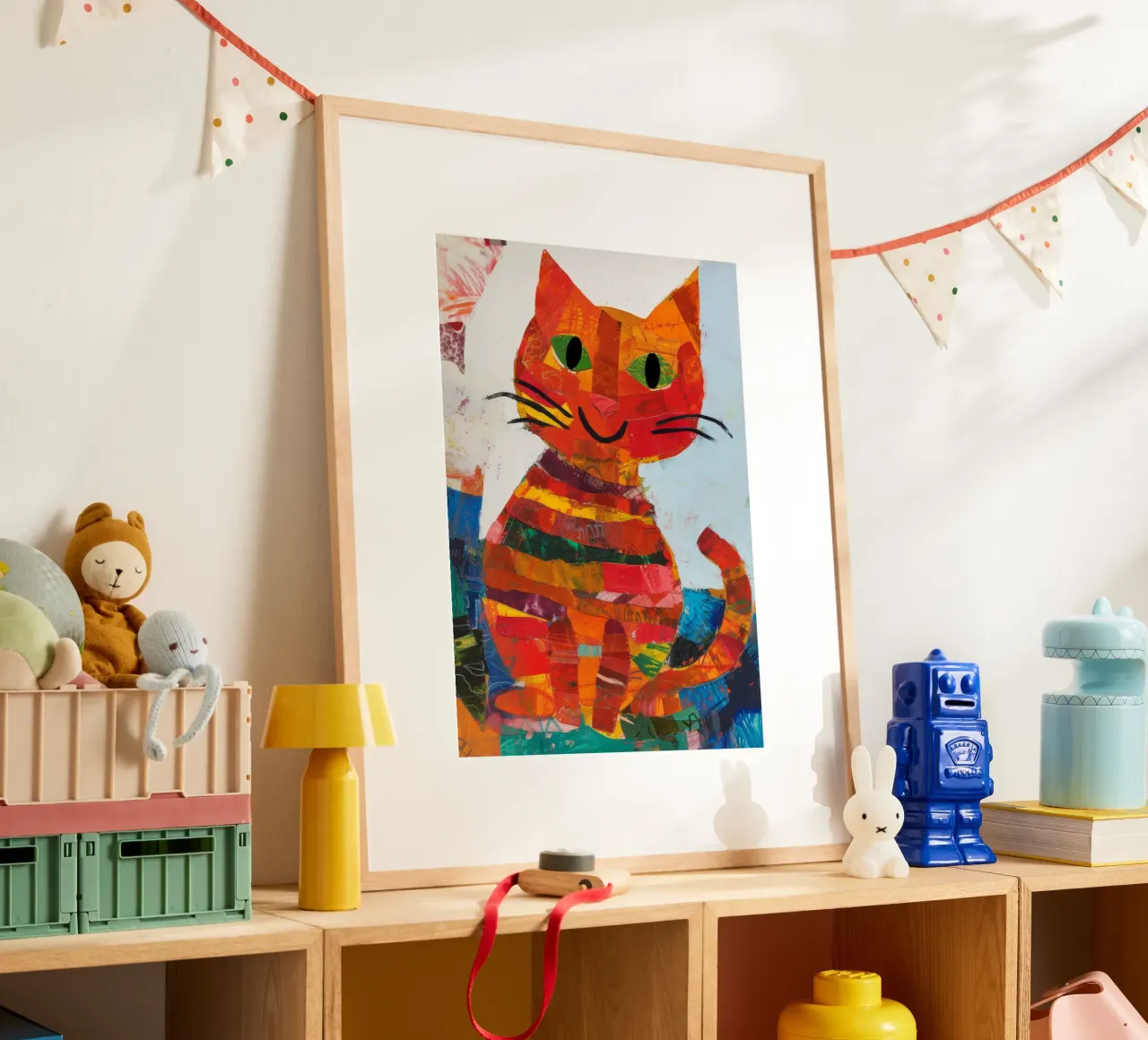 Katzen-collage poster with plastic frame by erdengut
