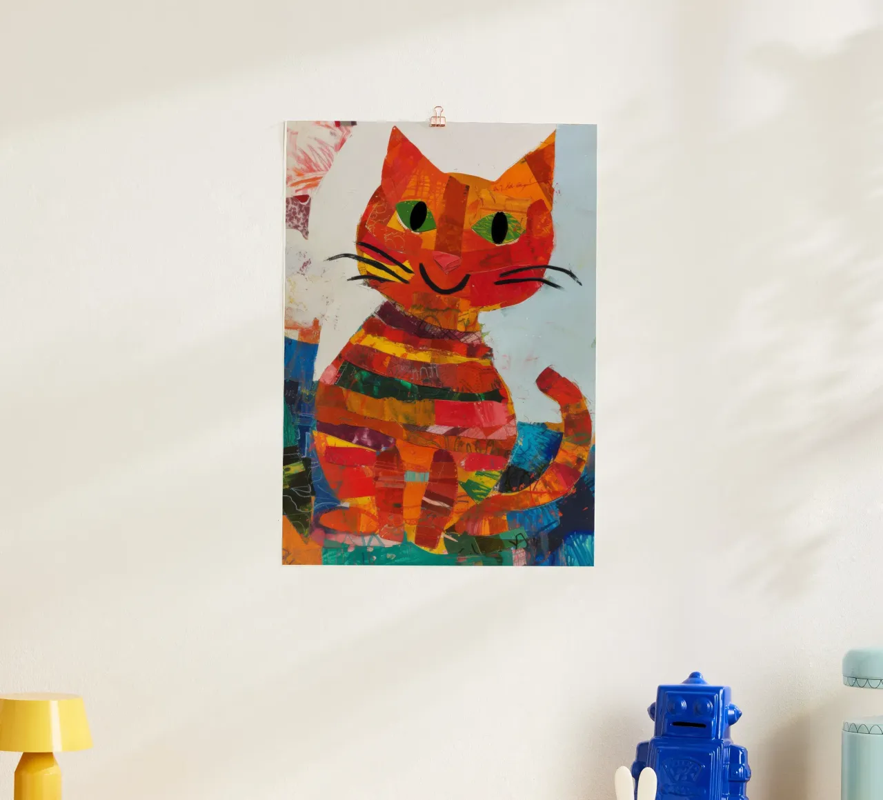 Katzen-collage poster with plastic frame by erdengut