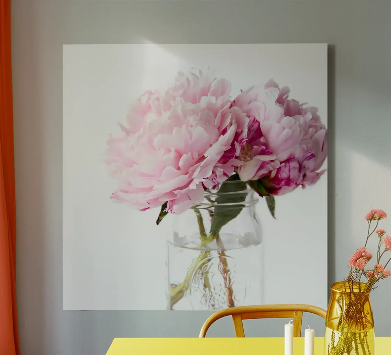 Peonie rosa tela con Cornice a cassetta da PhotoVibe Decor