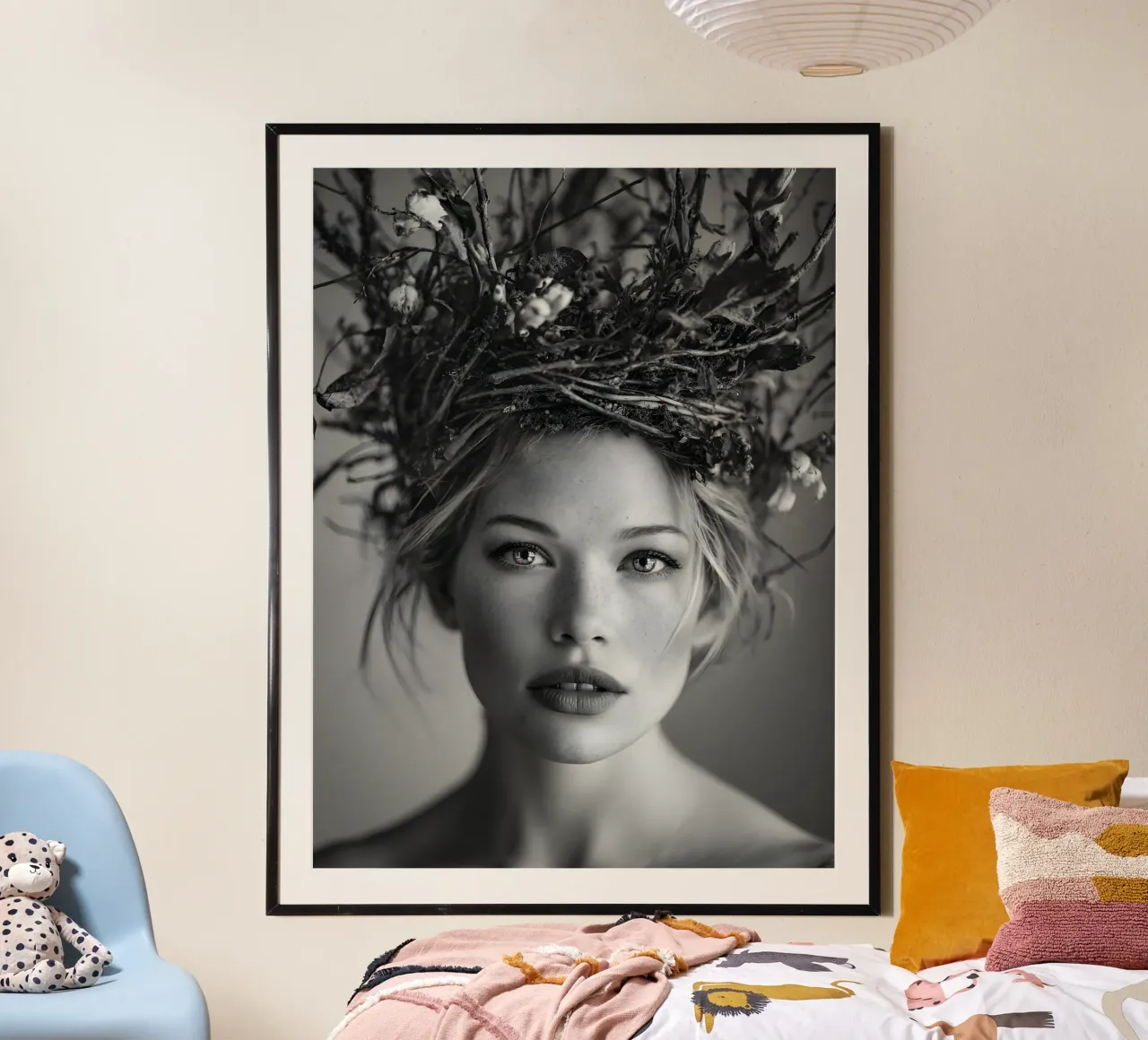 Crowned in Hope poster with wooden frame by Mononoir
