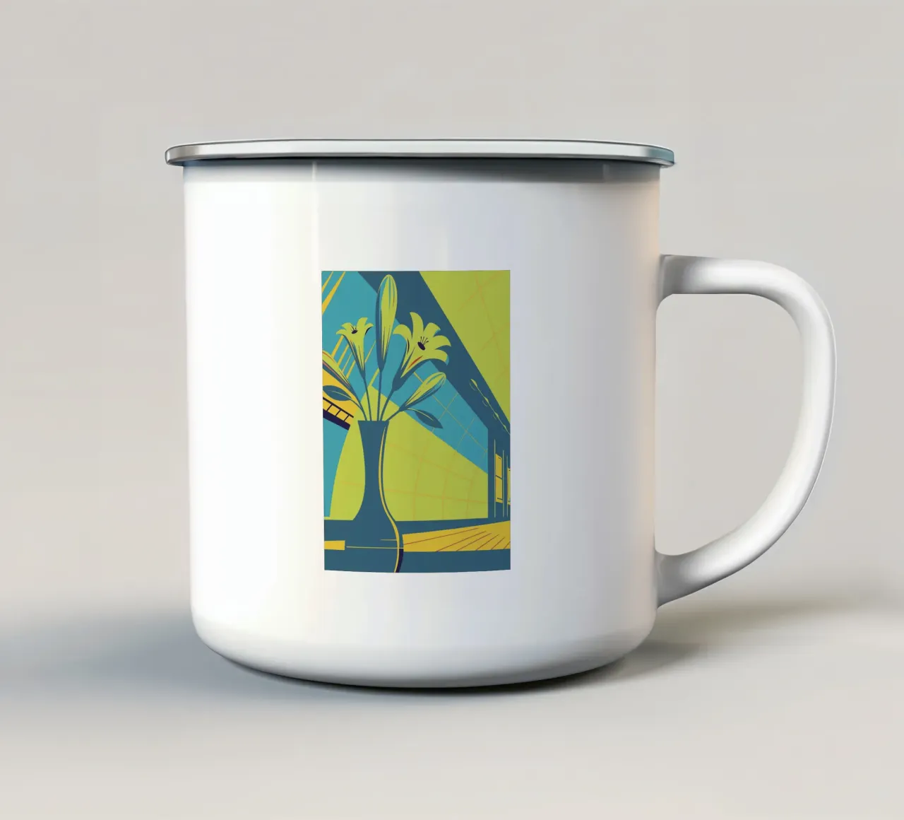 Fiori da interno tazza in smalto da STORE PRESENCE