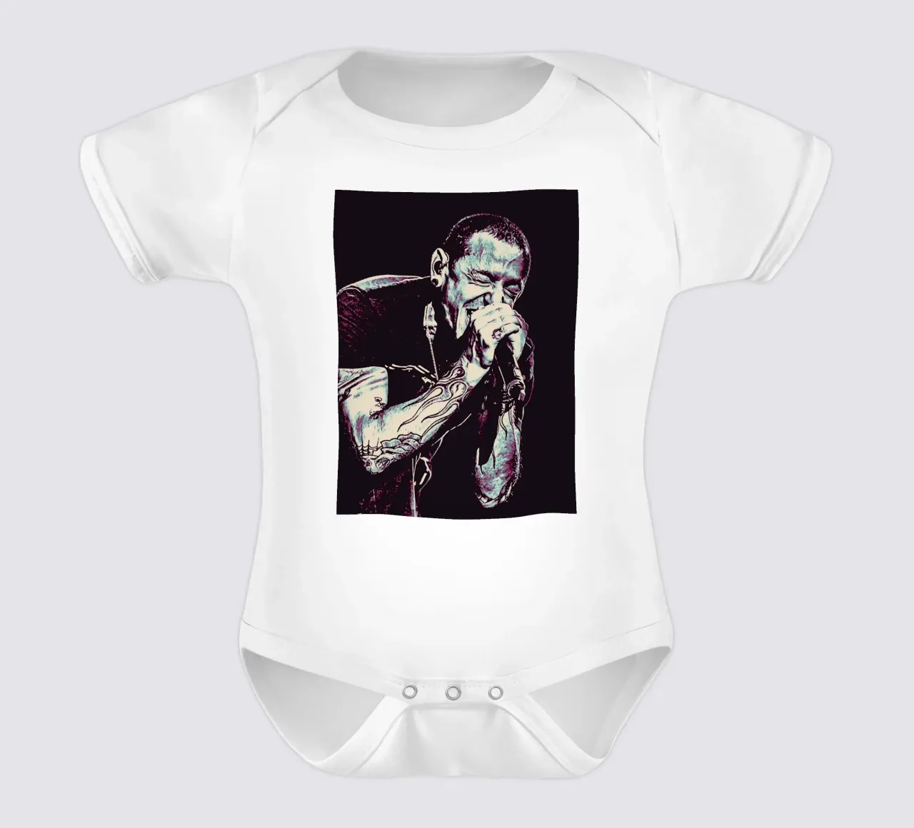 chester bennington scream 3 art body neonato maniche corte da music soul