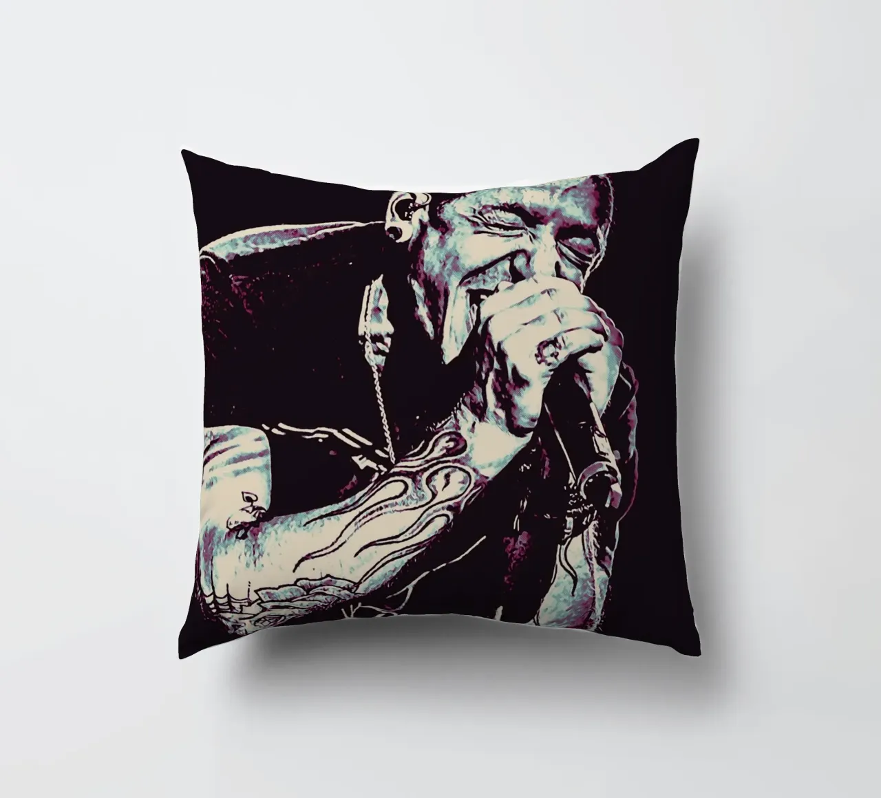 chester bennington scream 3 art cuscino da music soul