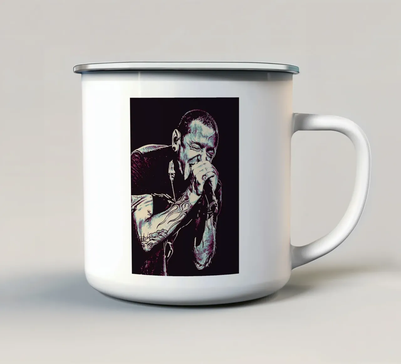 chester bennington scream 3 art tazza in smalto da music soul