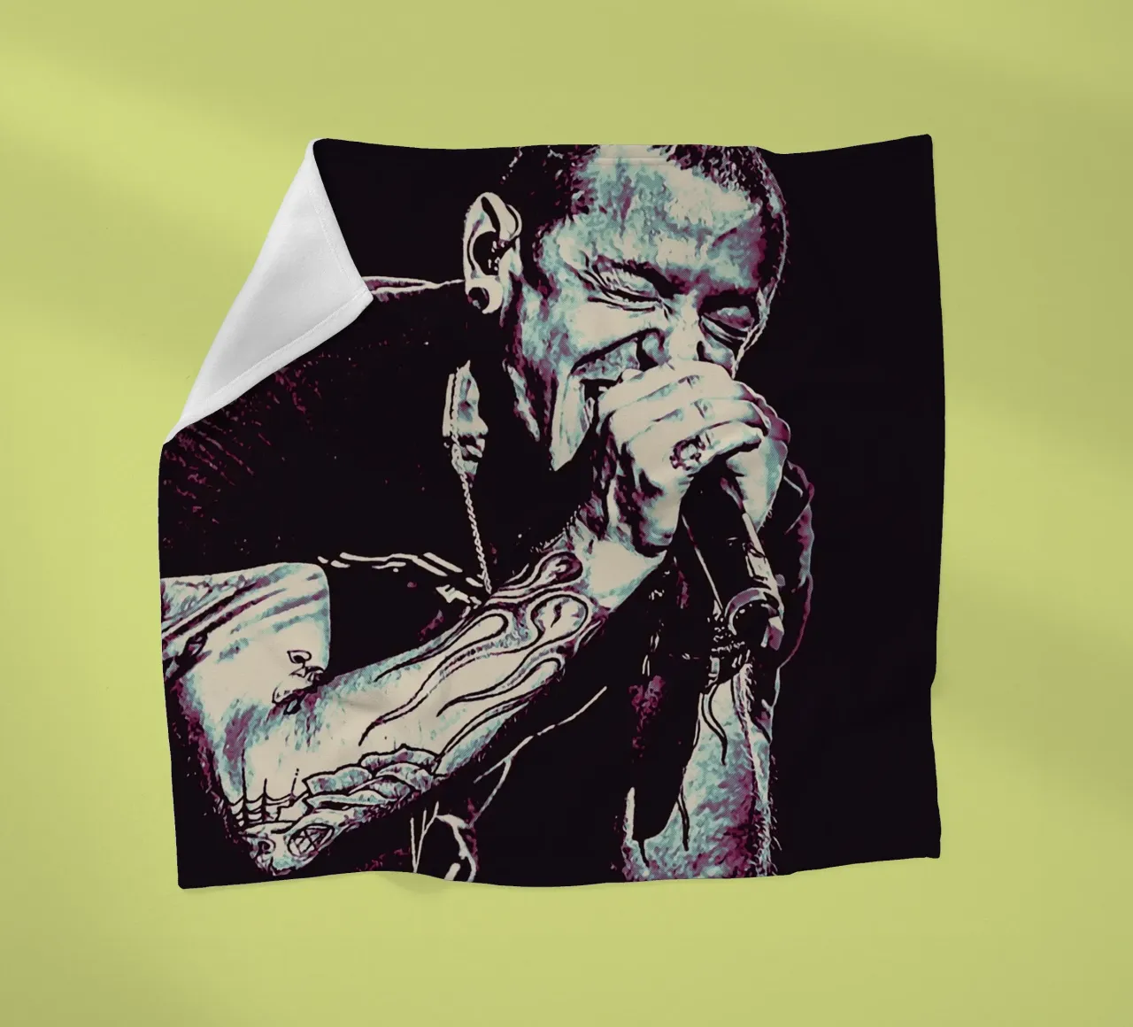 chester bennington scream 3 art coperta in pile da music soul