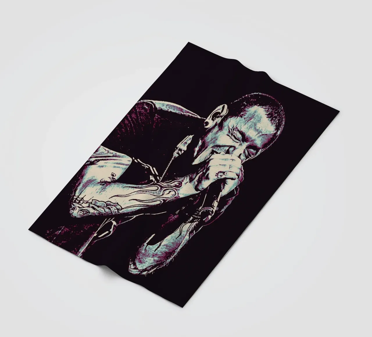 chester bennington scream 3 art coperta in pile da music soul