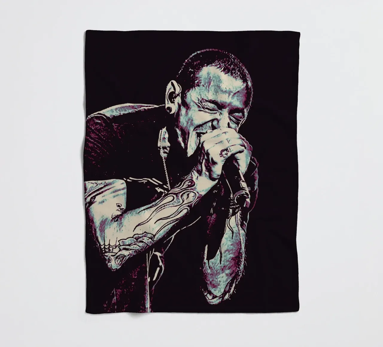 chester bennington scream 3 art coperta in pile da music soul