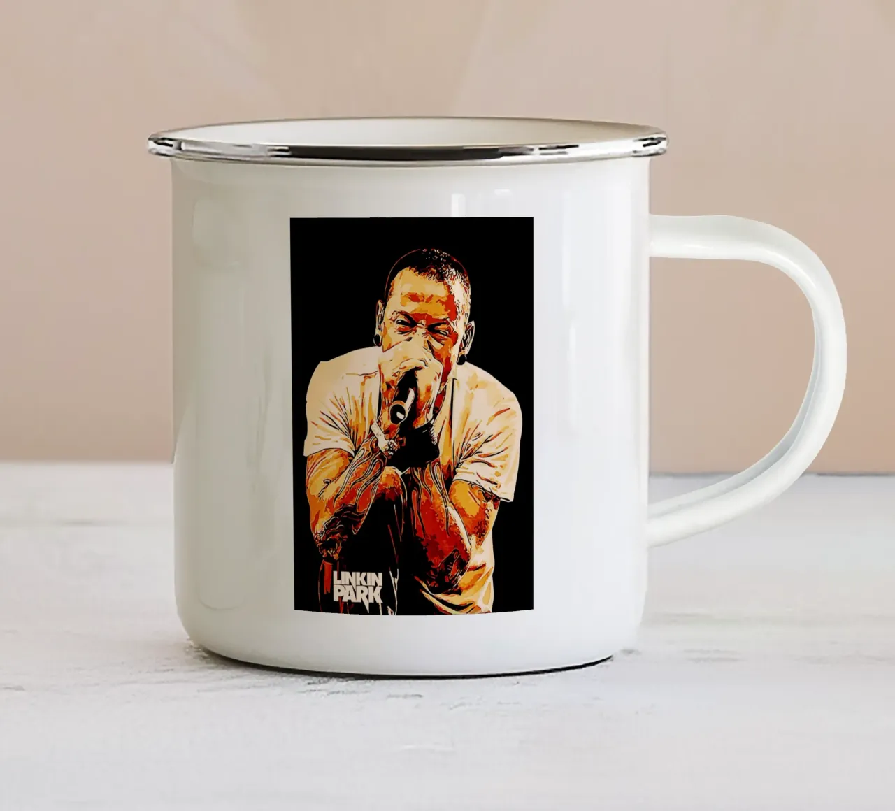 chester bennington scream 2 art tazza in smalto da music soul