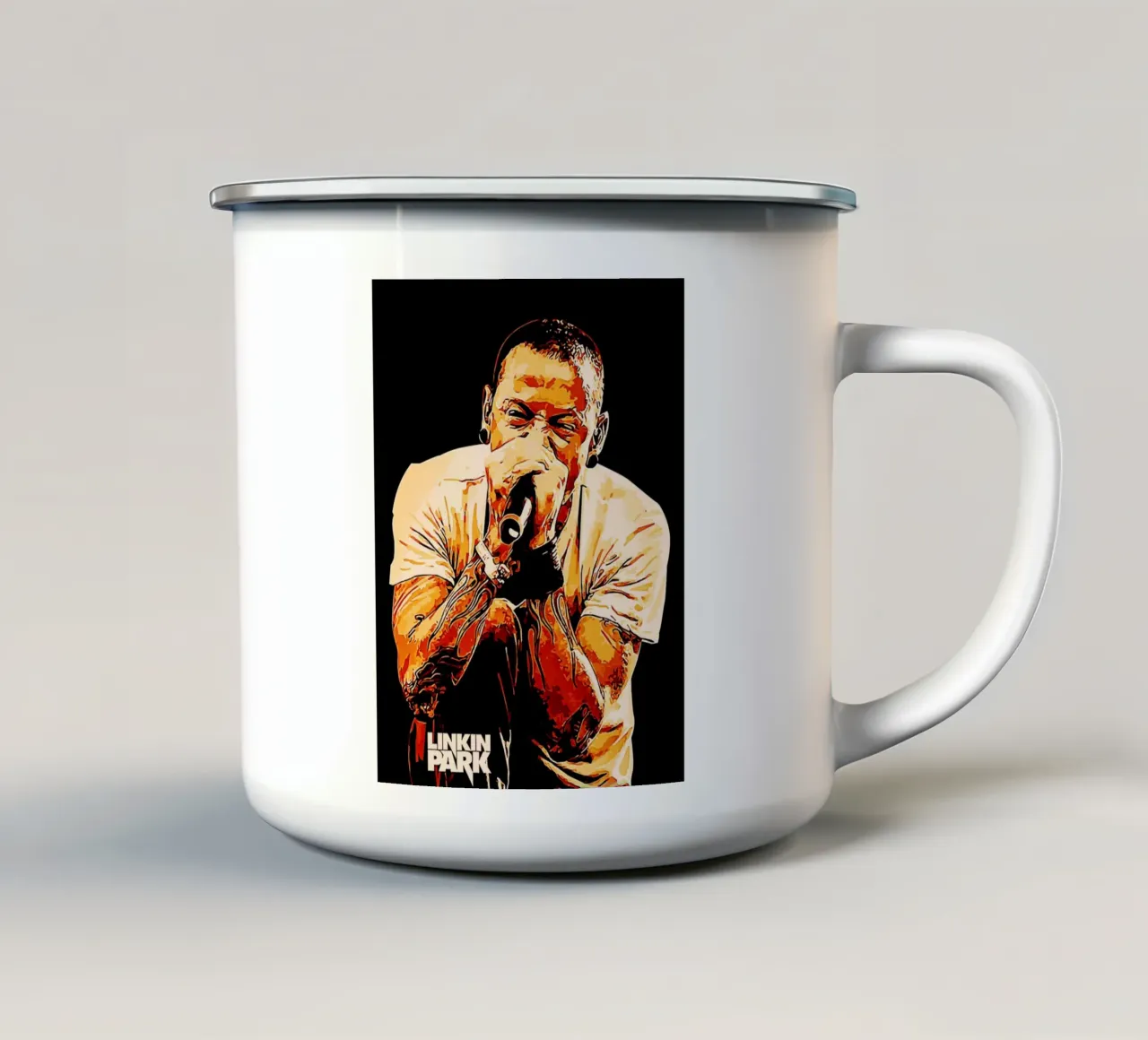 chester bennington scream 2 art tazza in smalto da music soul
