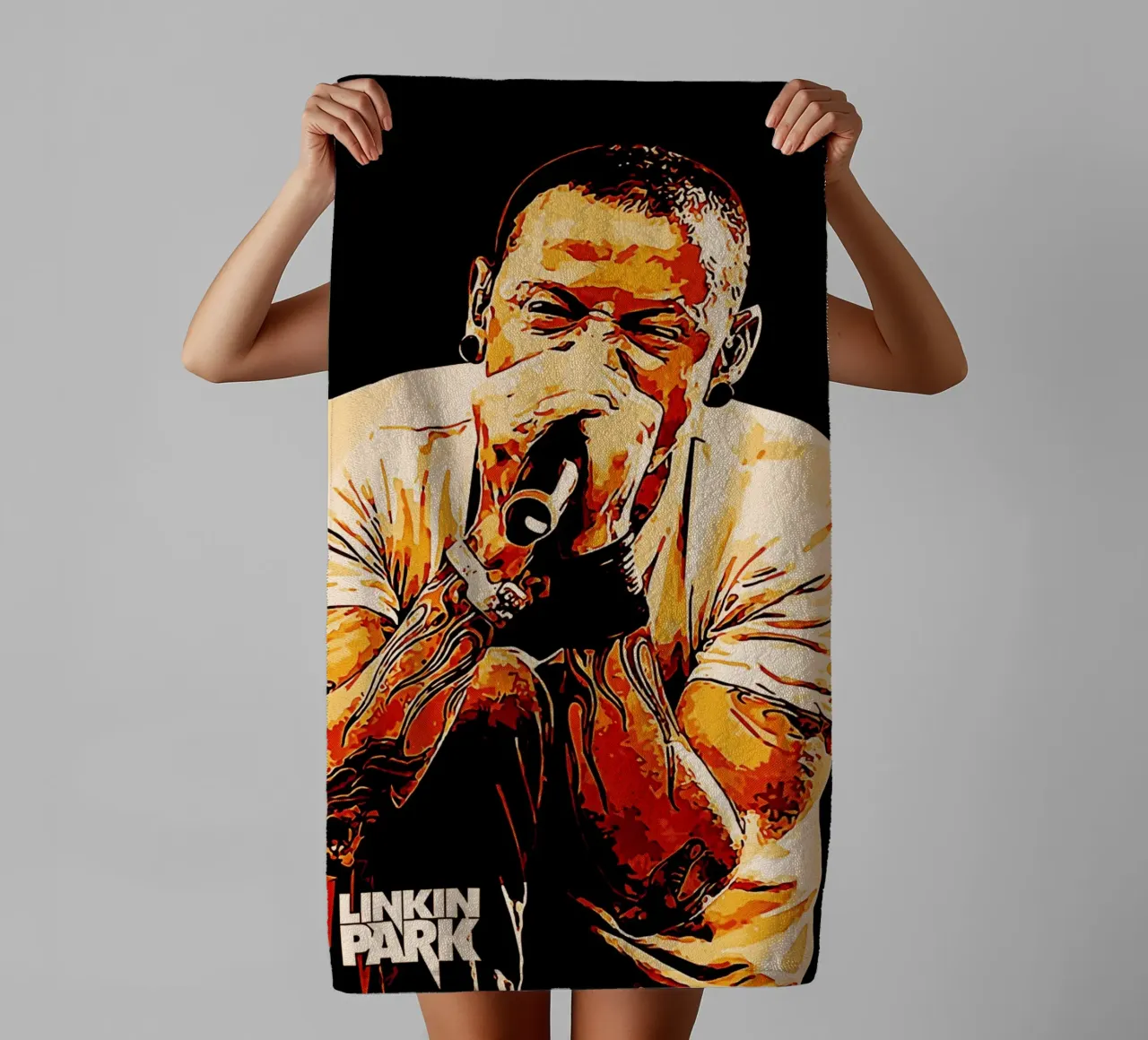 chester bennington scream 2 art asciugamano da bagno da music soul