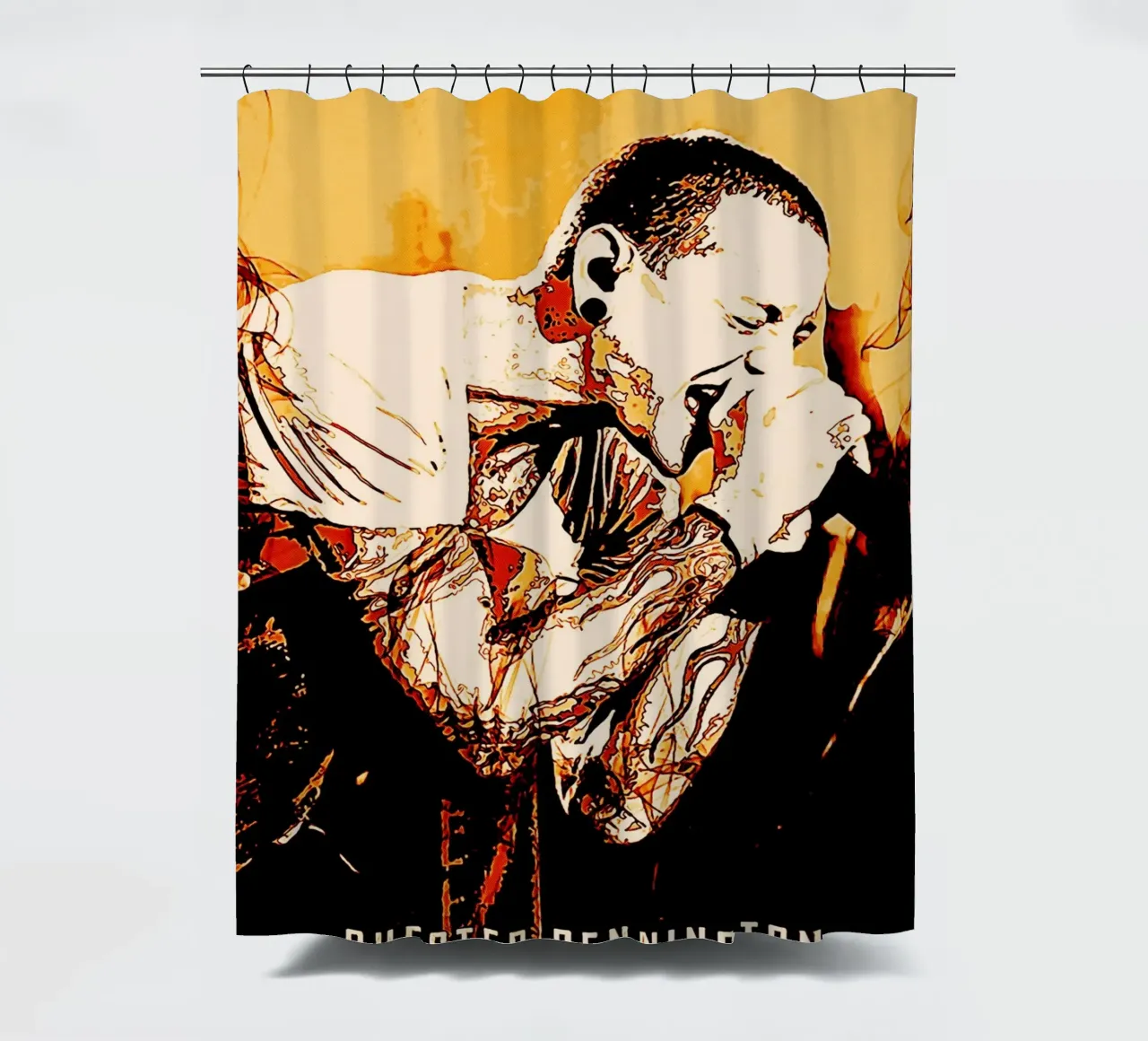 chester bennington scream 1 art tenda da doccia da music soul