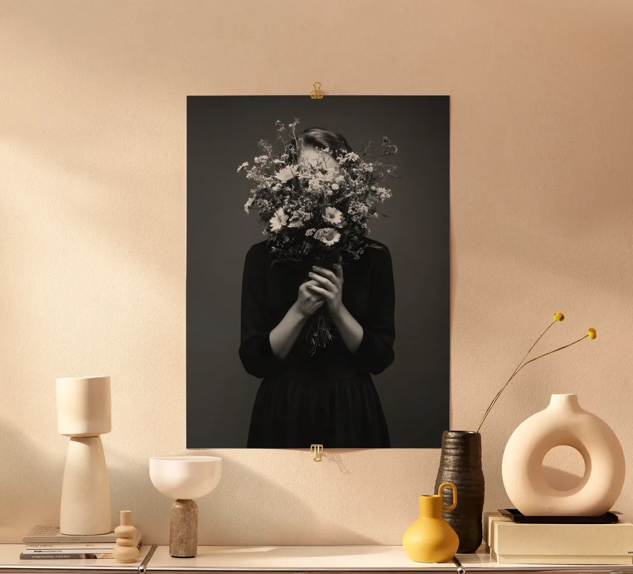Floral Manifesting poster with plastic frame by Mononoir