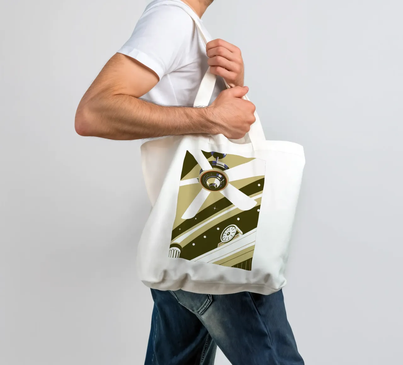 Fan and Clock tote bag by STORE PRESENCE