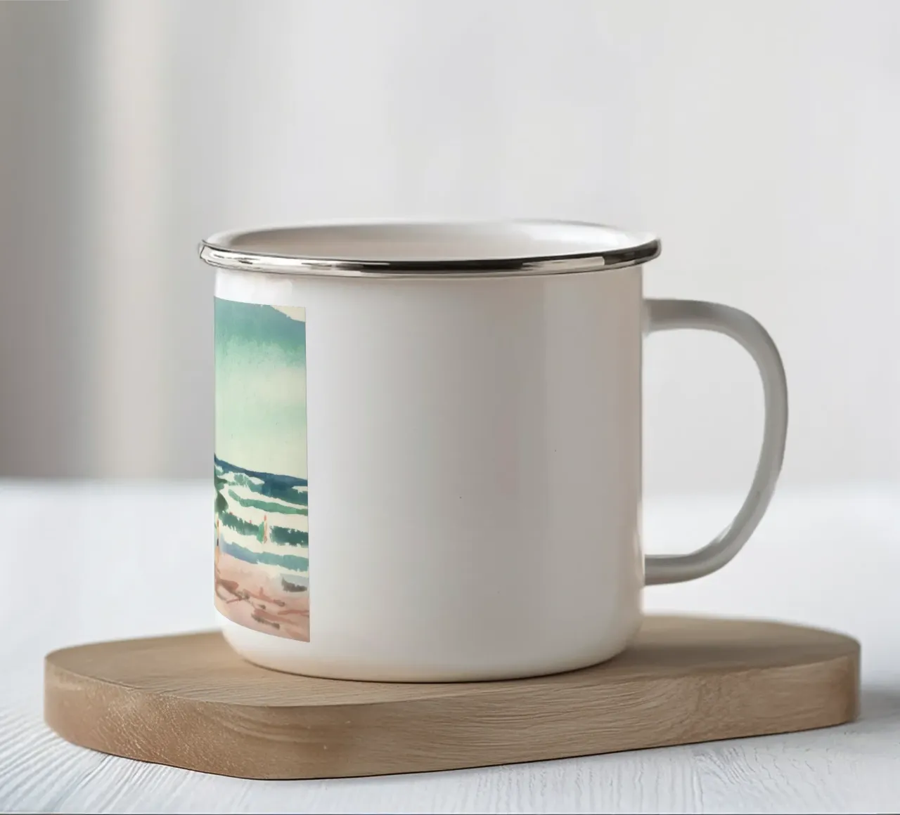 bathing seascape tazza in smalto da Histrol