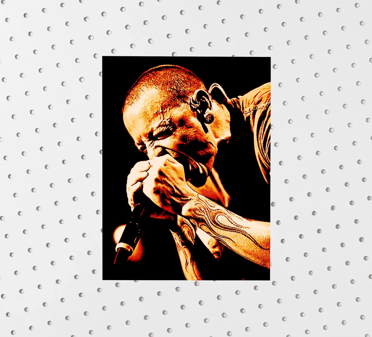 2 urla chester bennington art adesivo da music soul
