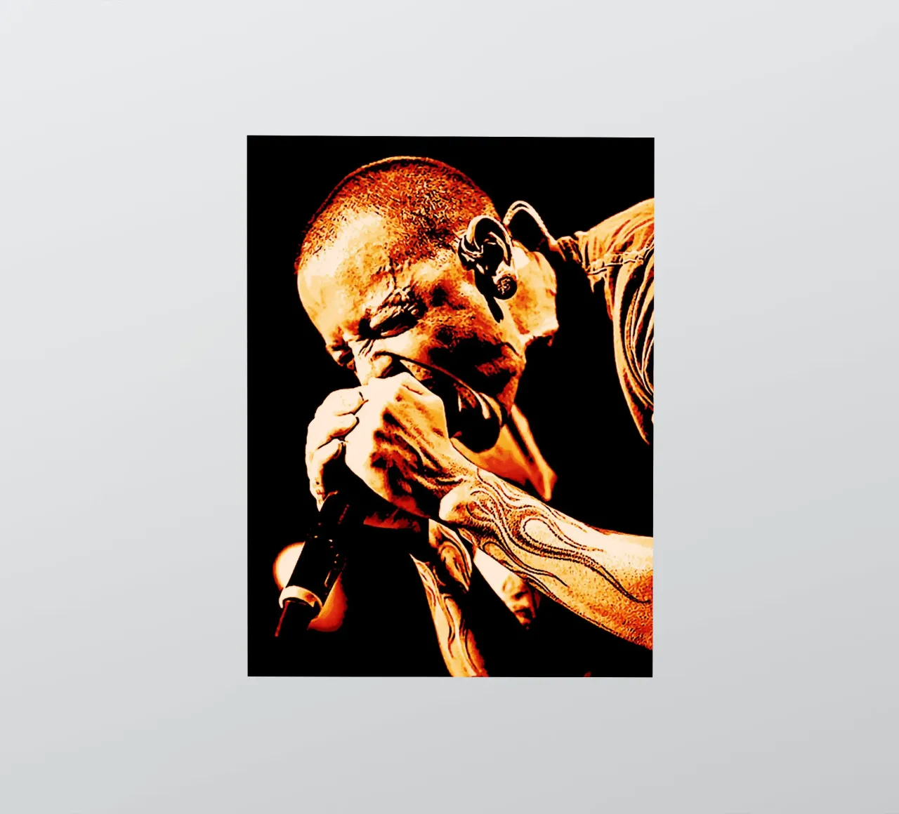 2 urla chester bennington art adesivo da music soul