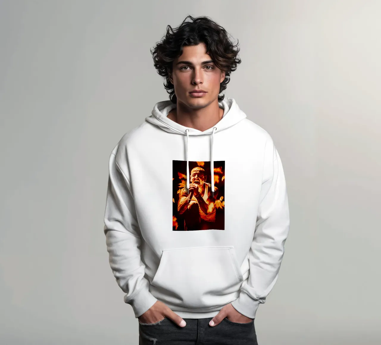 1 urlo chester bennington art felpa con cappuccio da music soul
