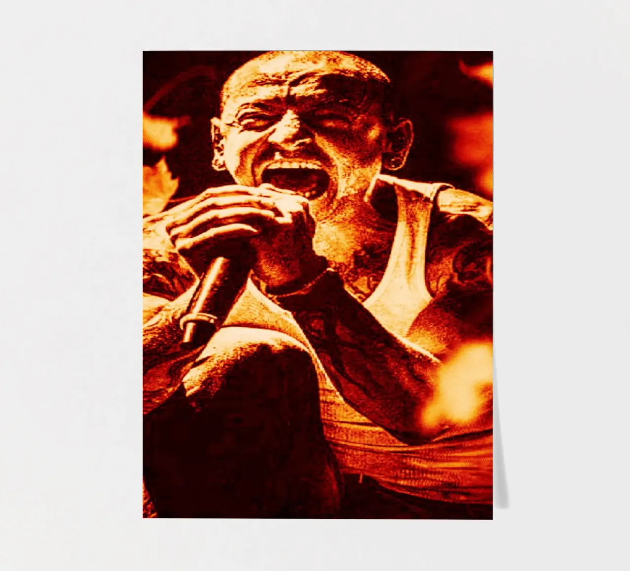 1 urlo chester bennington art foglio adesivo da music soul