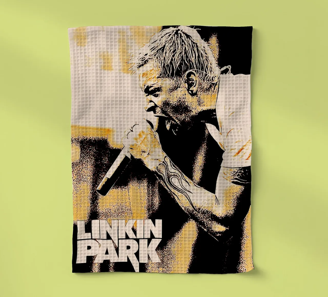 schreeuw chester bennington kunst theedoek van music soul