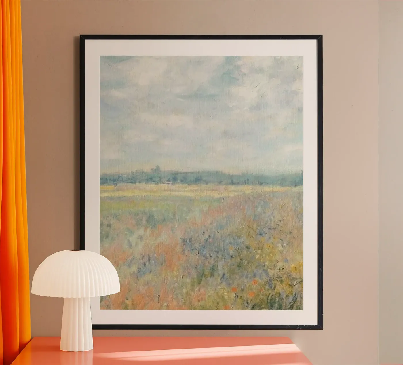 cloudy sky wildflowers poster da prindy