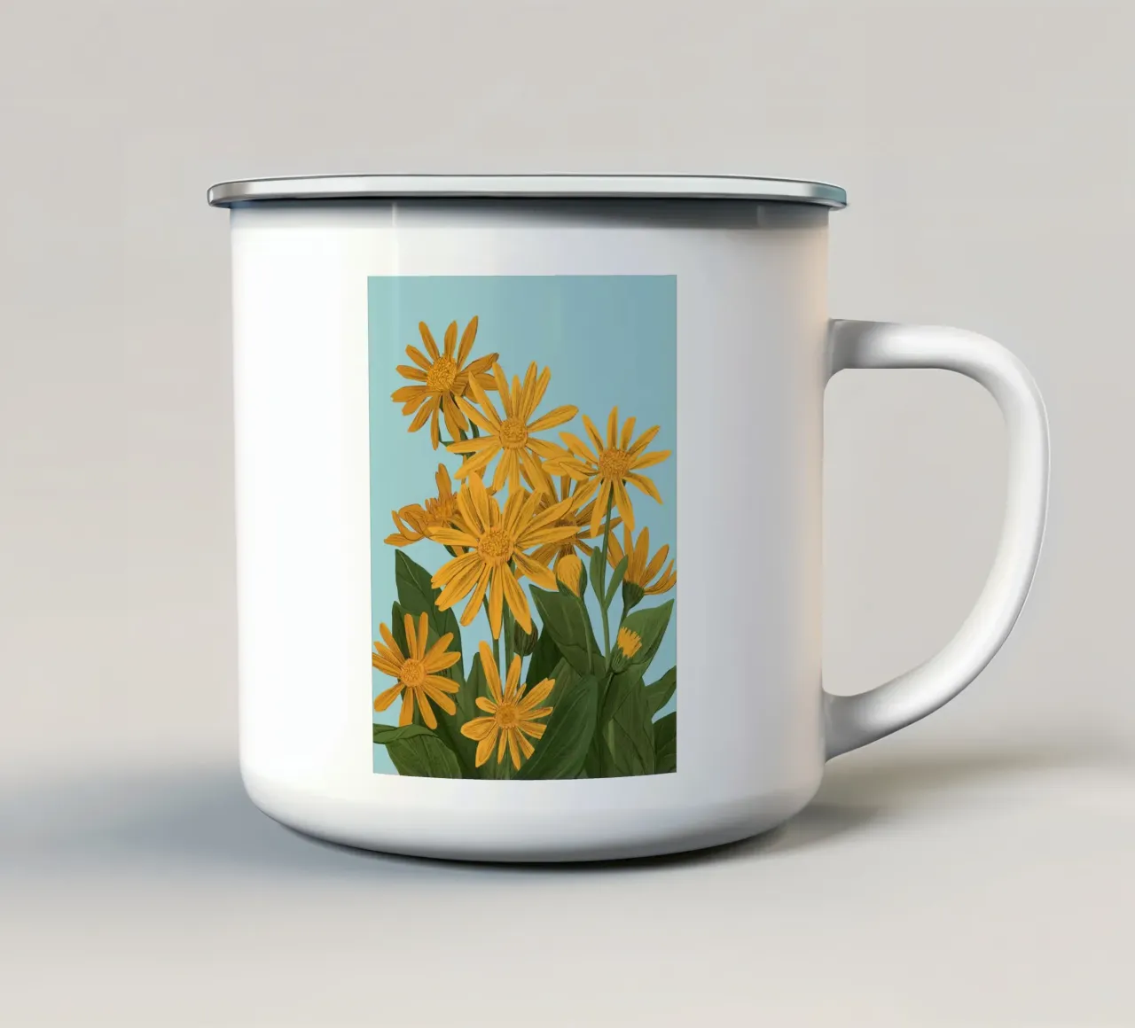 Stampa fiori gialli - Silja Goetz tazza in smalto da Monillustrations