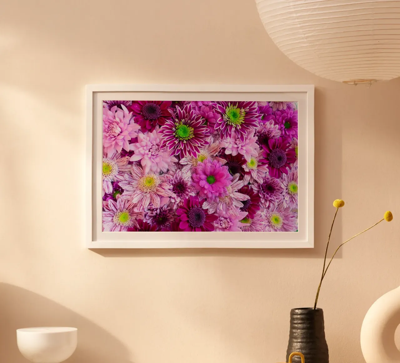 Blush e seta poster con telaio in legno da PhotoVibe Decor