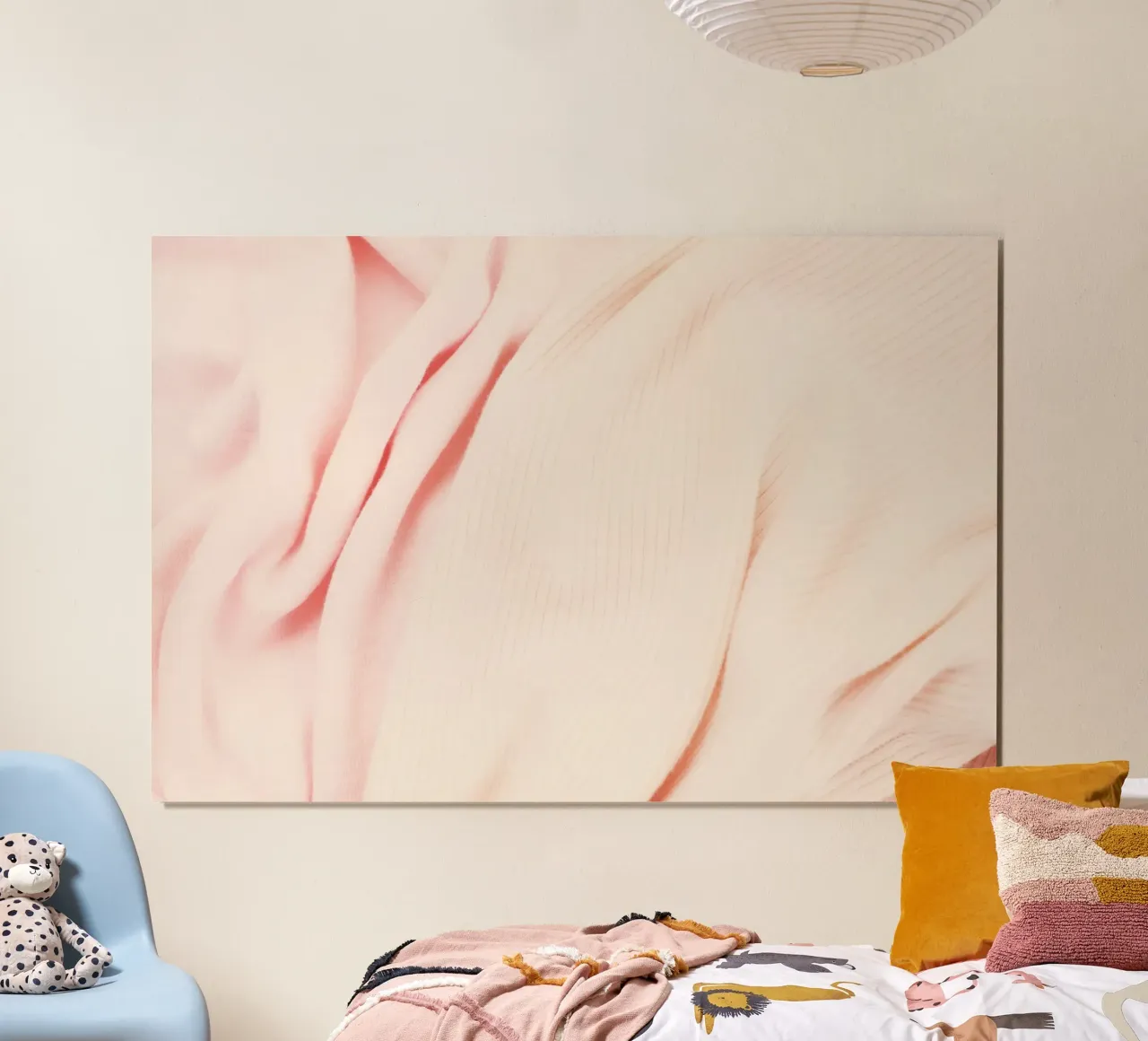 Blush e seta poster con telaio in alluminio da PhotoVibe Decor