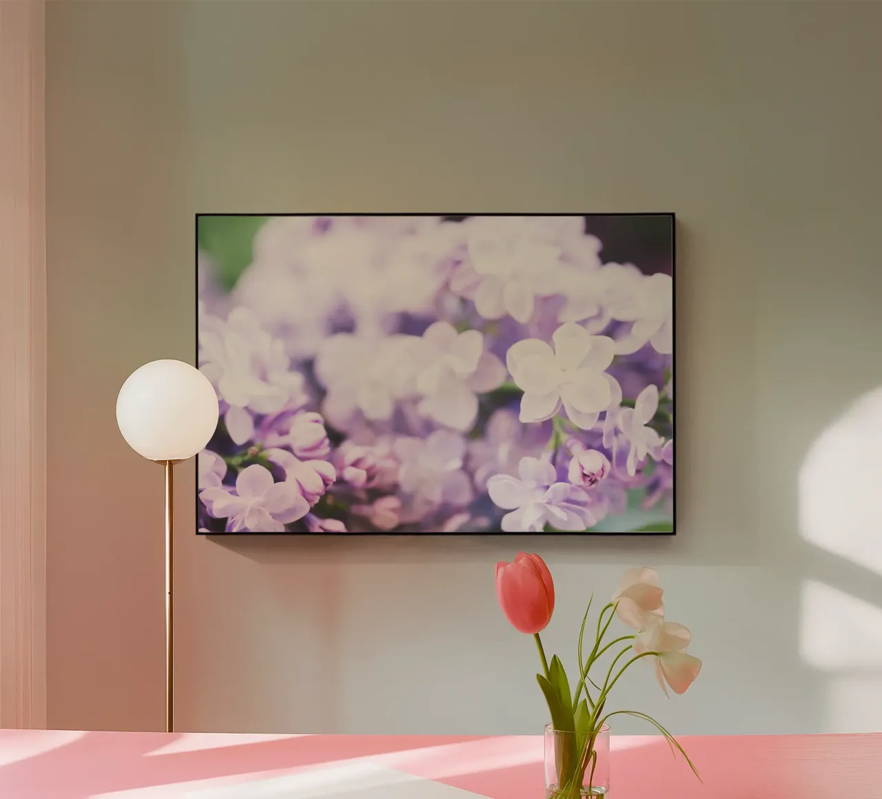 Blush e seta plexiglass da PhotoVibe Decor