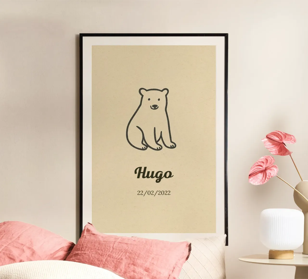Poster di nascita scandinavo - personalizzabile poster con telaio in plastica da So Cute Land - Affiches et posters