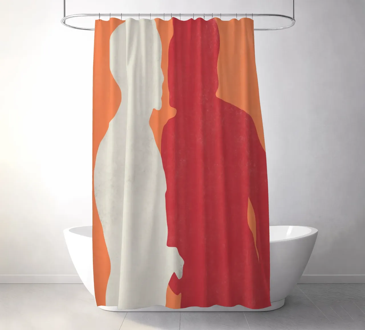 Minimal figure 07 shower curtain by Little Dean