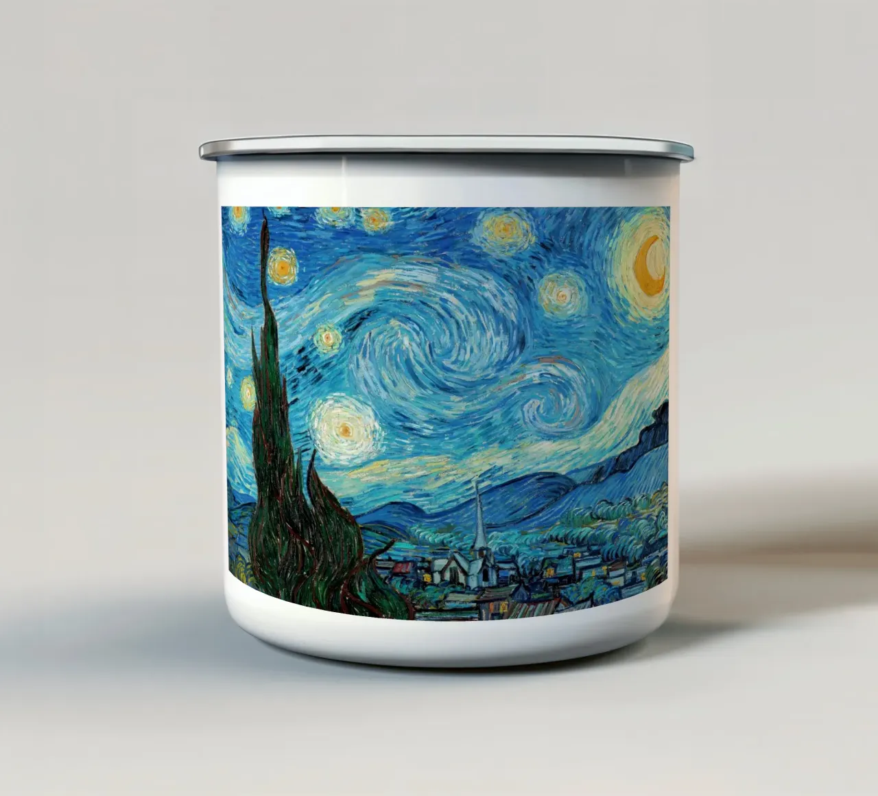 Starry Night, 1889 - Vincent van Gogh Poster enamel mug by Sylviepaint