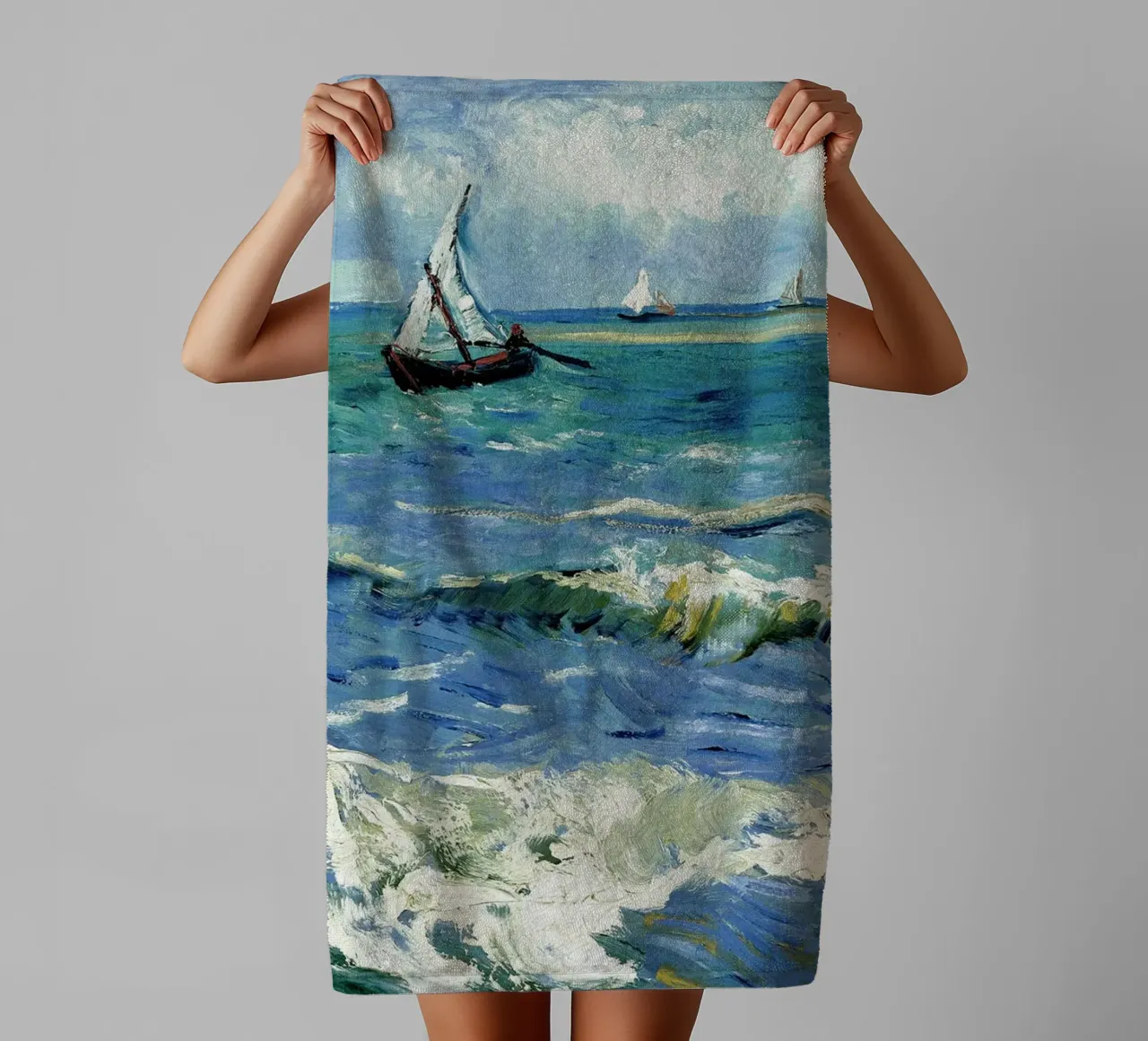 The sea - Vincent van Gogh towel by Sylviepaint