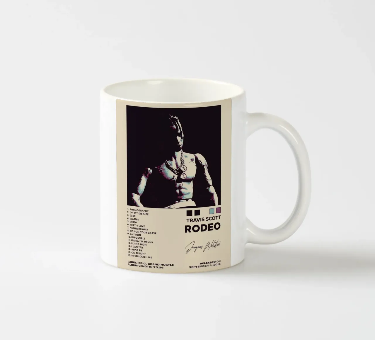 travis scott rapper arte tazza in ceramica da music soul