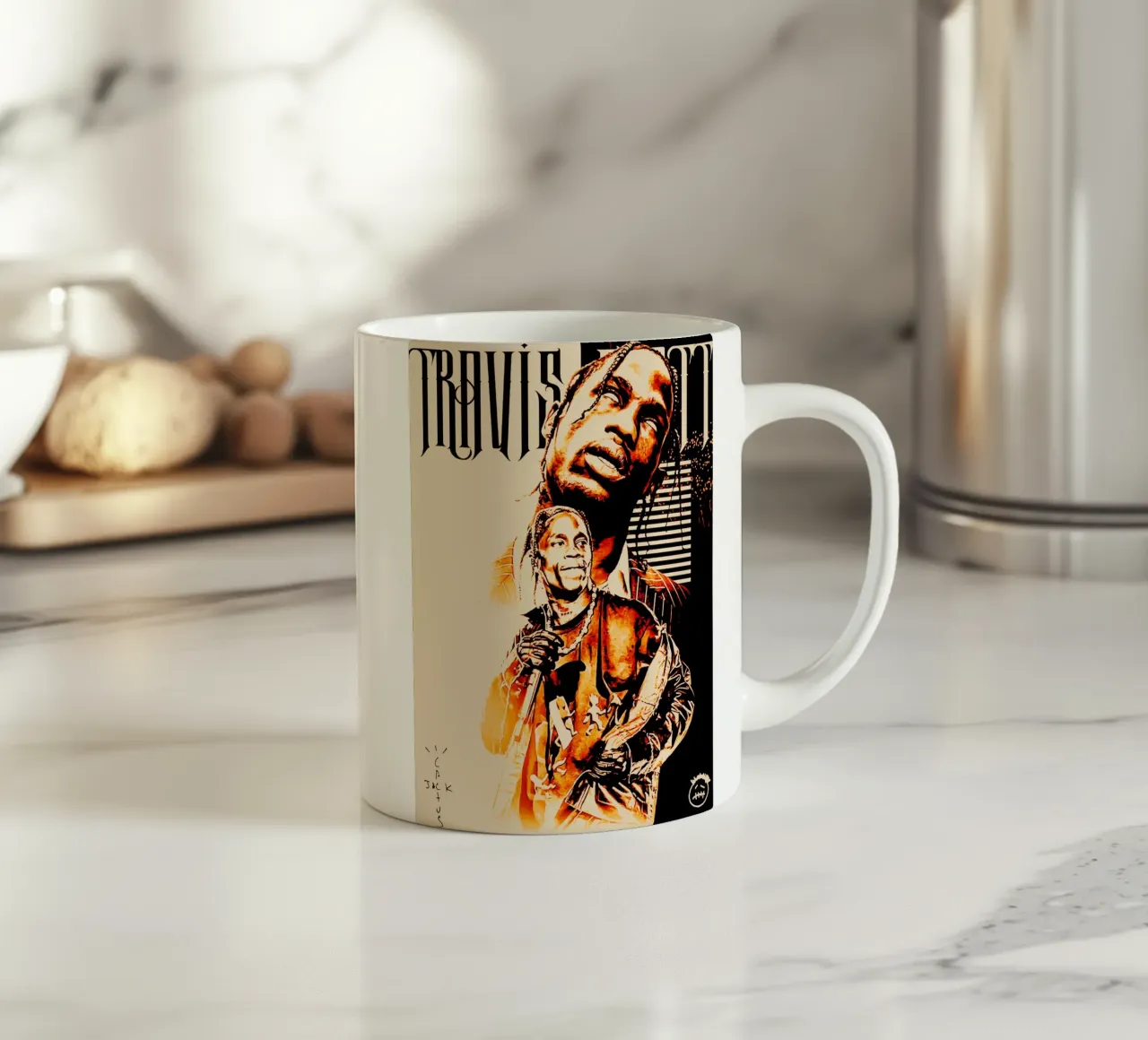 travis scott rapper arte tazza in ceramica da music soul
