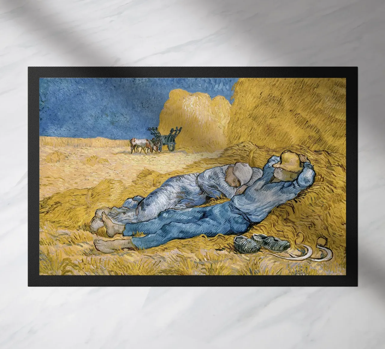 The Siesta - Vincent van Gogh deurmat van Sylviepaint