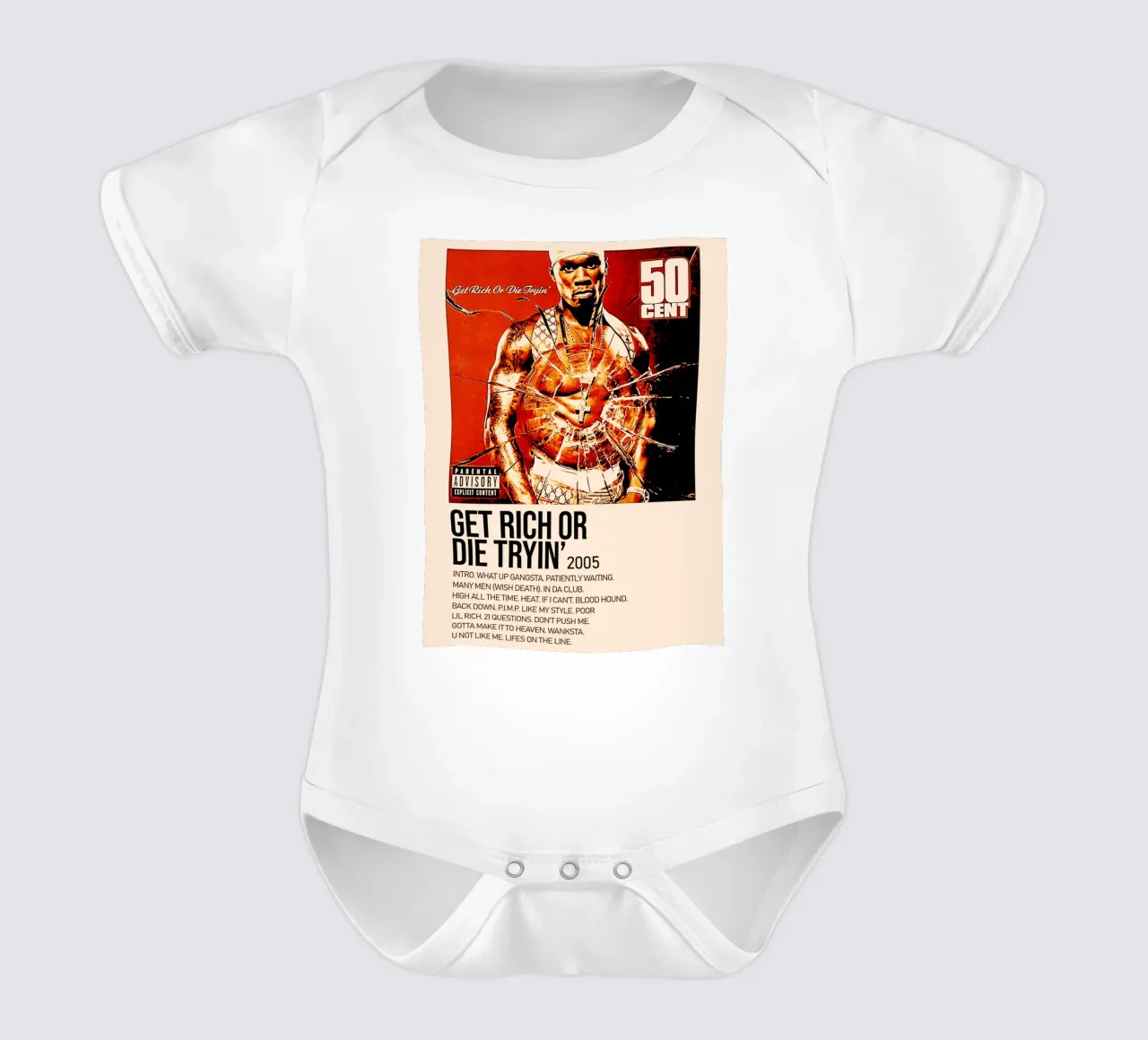 50 cent allbum art body neonato maniche corte da music soul