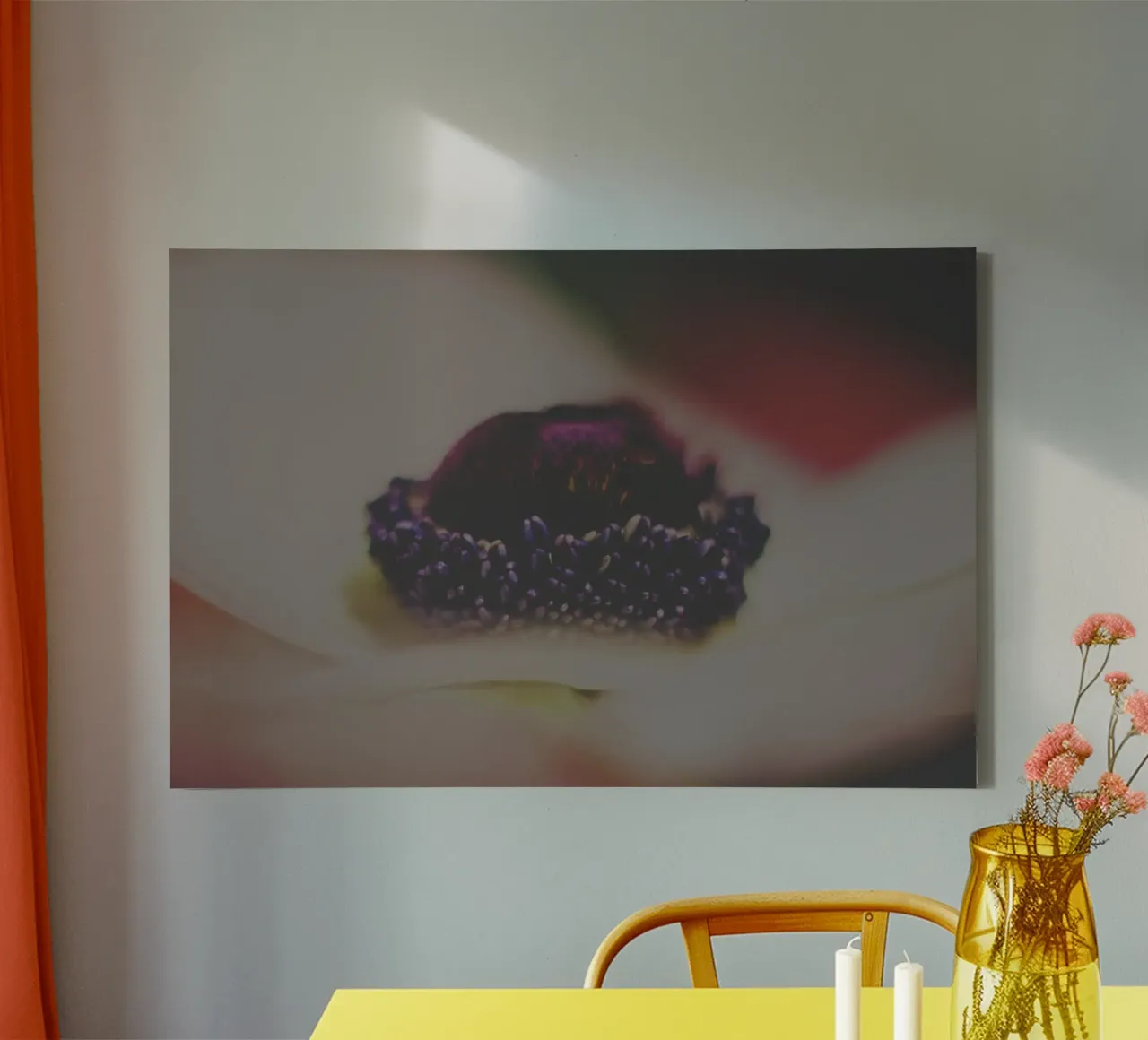 Gedempte bloemen canvas met Baklijst van PhotoVibe Decor