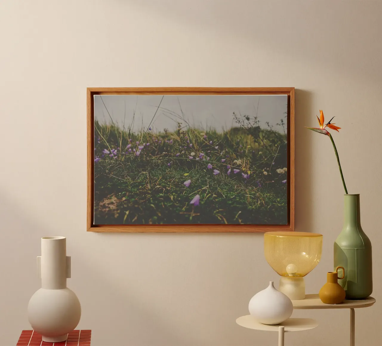 Gedempte wildernis canvas met Baklijst van PhotoVibe Decor