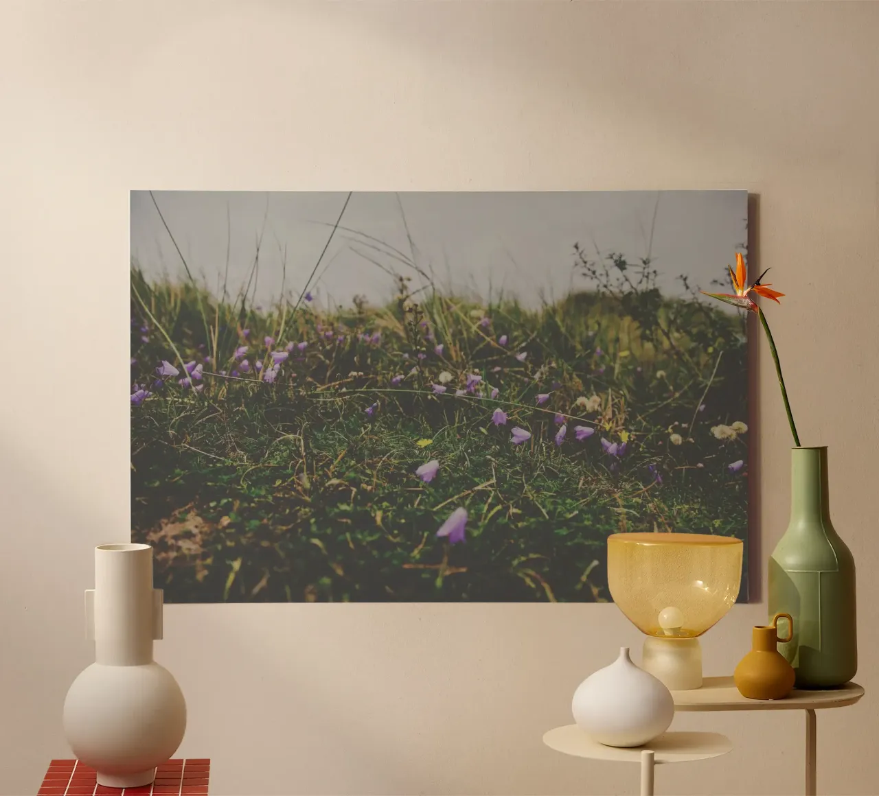 Gedempte wildernis canvas met Baklijst van PhotoVibe Decor