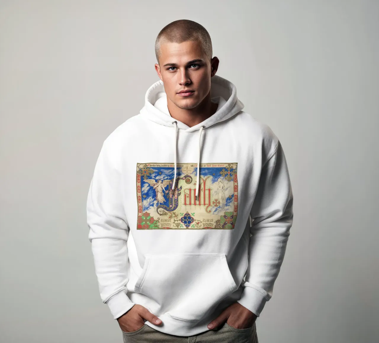 Victorian Illuminated Art Print – Faith by Freeman Gage Dela hoodie by Venus Art