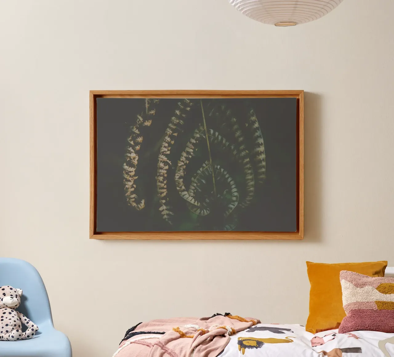 Gedempte wildernis canvas met Baklijst van PhotoVibe Decor